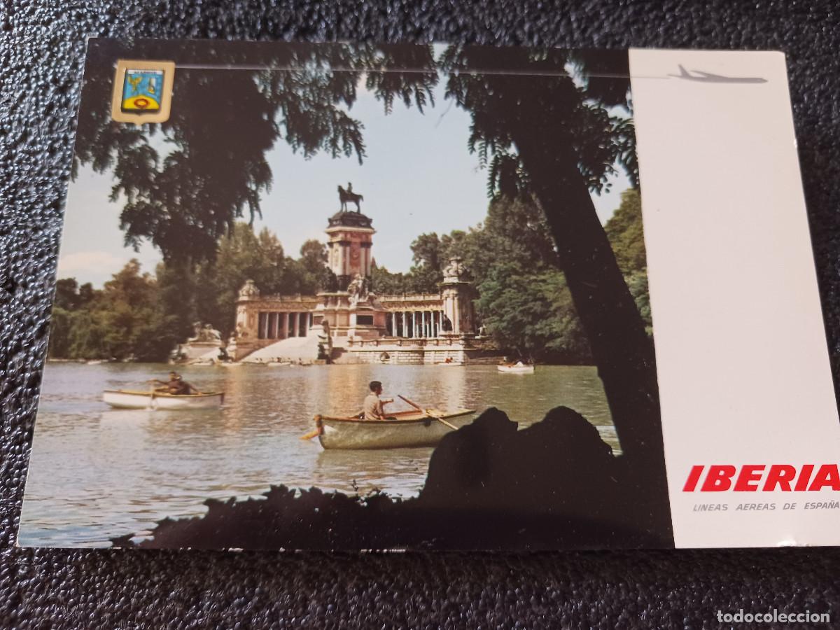 Postales: Iberia. L&iacute;neas a&eacute;reas de Espa&ntilde;a. Parque del Retiro. Madrid, ed. fisa