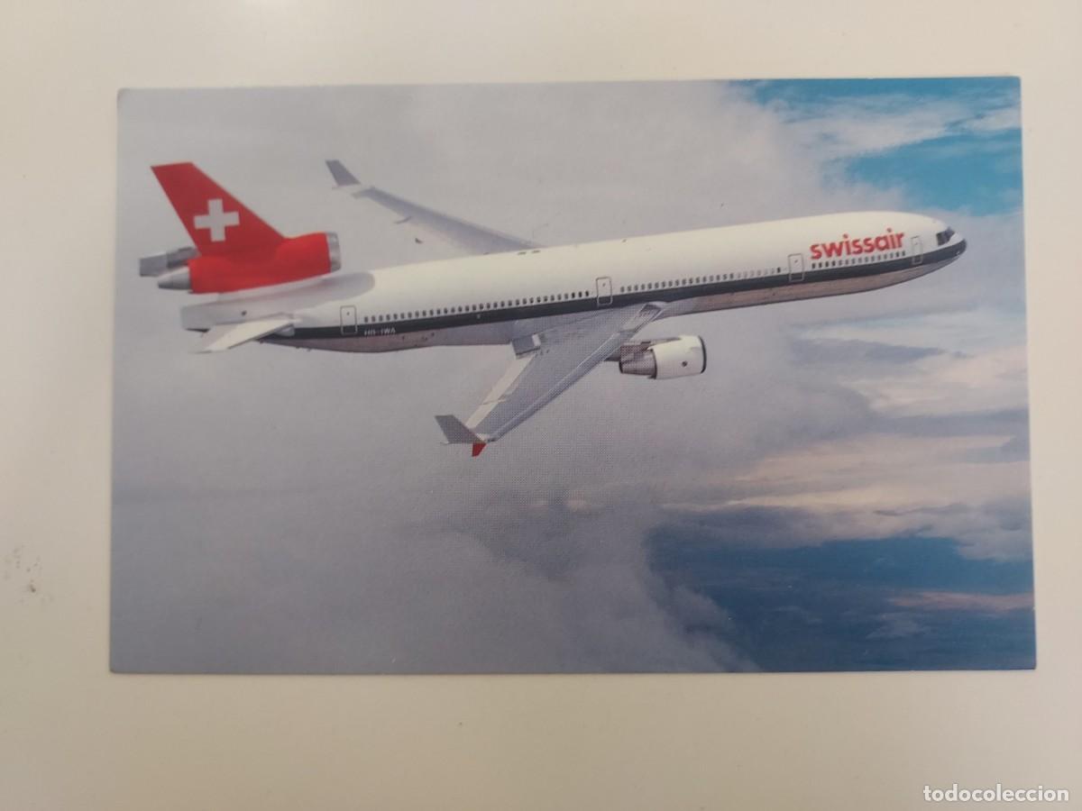 Postales: POSTAL AVION SWISSAIR MCDONNELL-DOUGLAS MD 11. SIN CIRCULAR
