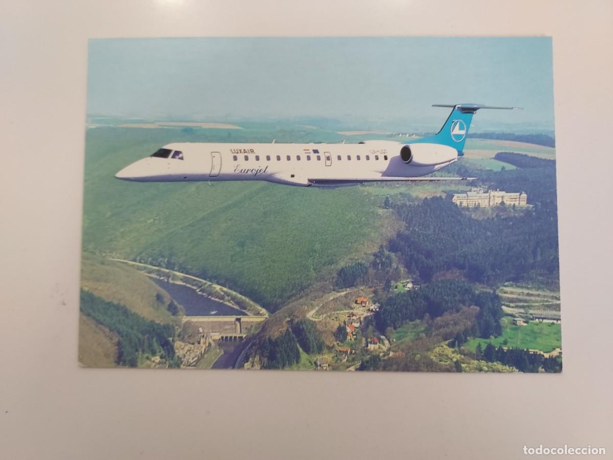 Postales: POSTAL AVION LUXAIR LUXEMBOURG AIRLINES EUROJET ERJ 145. SIN CIRCULAR