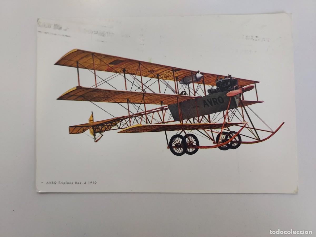 Postales: POSTAL AEROPLANO. AVRO TRIPLANE ROE - 4 1910. ILUSTRADA. CIRCULADA