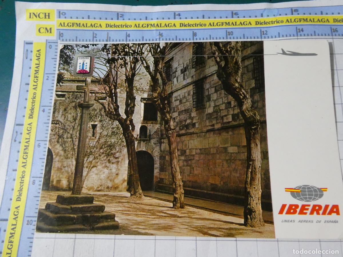 Postales: POSTAL DE AVIONES AEROL&Iacute;NEAS. L&Iacute;NEAS AEREAS ESPA&Ntilde;OLAS IBERIA. LA CORU&Ntilde;A PLAZUELA SANTA B&Aacute;RBARA. 776
