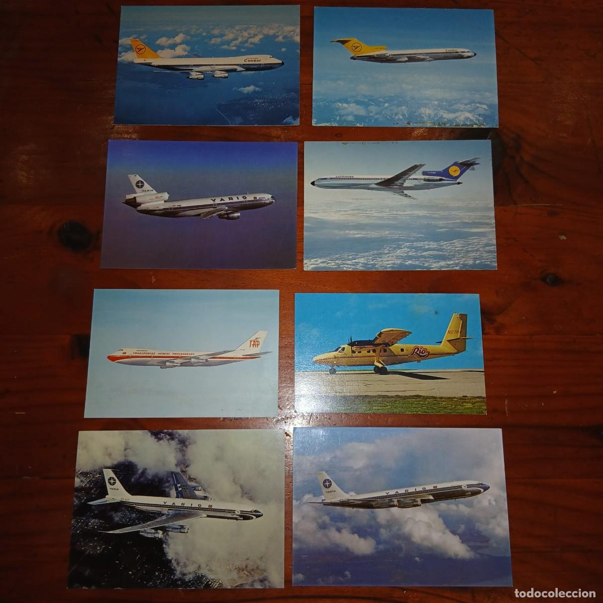 Postales: 8 postales de aviones de varias compa&ntilde;&iacute;as