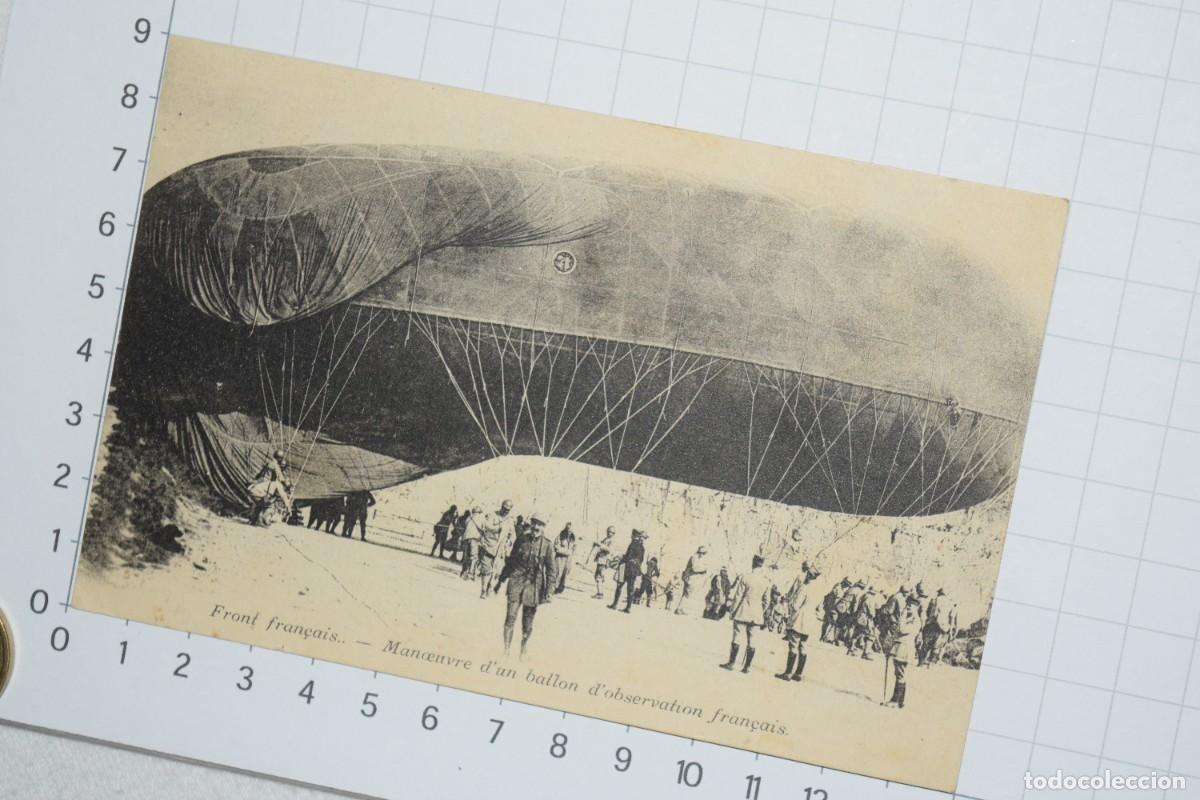 Postales: Frente Franc&eacute;s, globo de observaci&oacute;n, postal original, en B/N - Sobre principios 1900 - &iexcl;Mira!