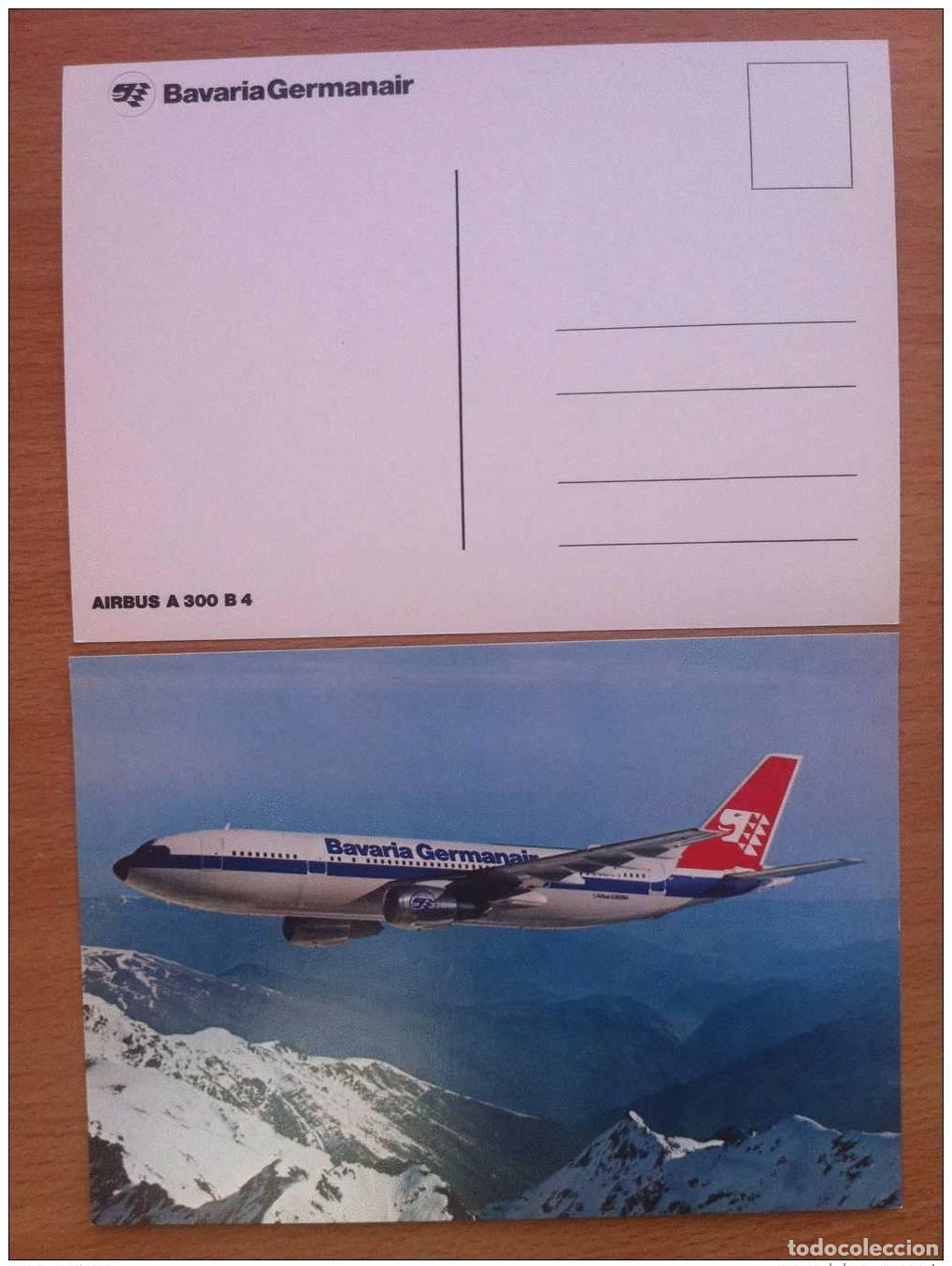 Postales: POSTAL FRANCIA BAVARIA GERMANAIR AIRBUS A300 B4 AVI&Oacute;N FLUGZEUG