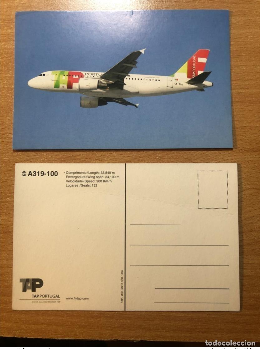 Postales: Avi&oacute;n A319-100 Airbus de TAP Air Portugal tarjeta postal Star Alliance Avion