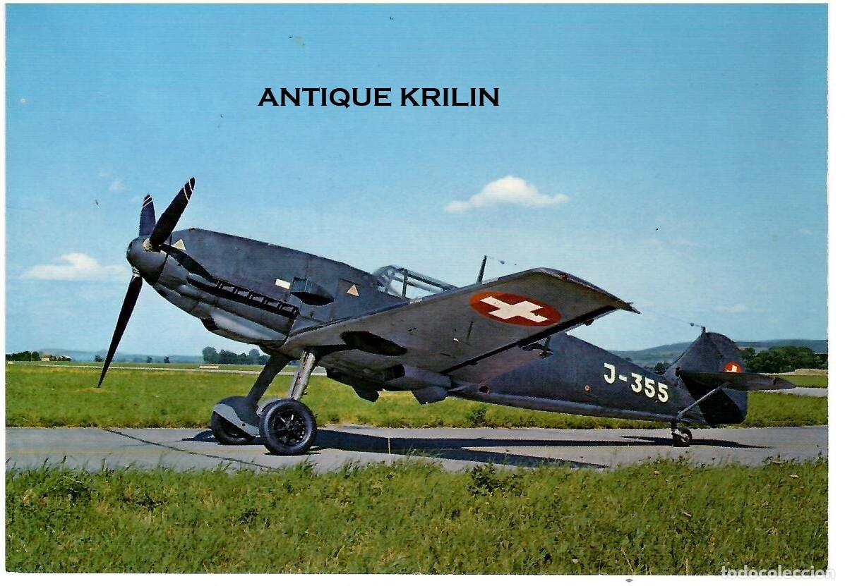 Postales: MUSEE SUISSE DES TRANSPORTS / MESSERSCHMITT ME109 E / SIN FRANQUEAR