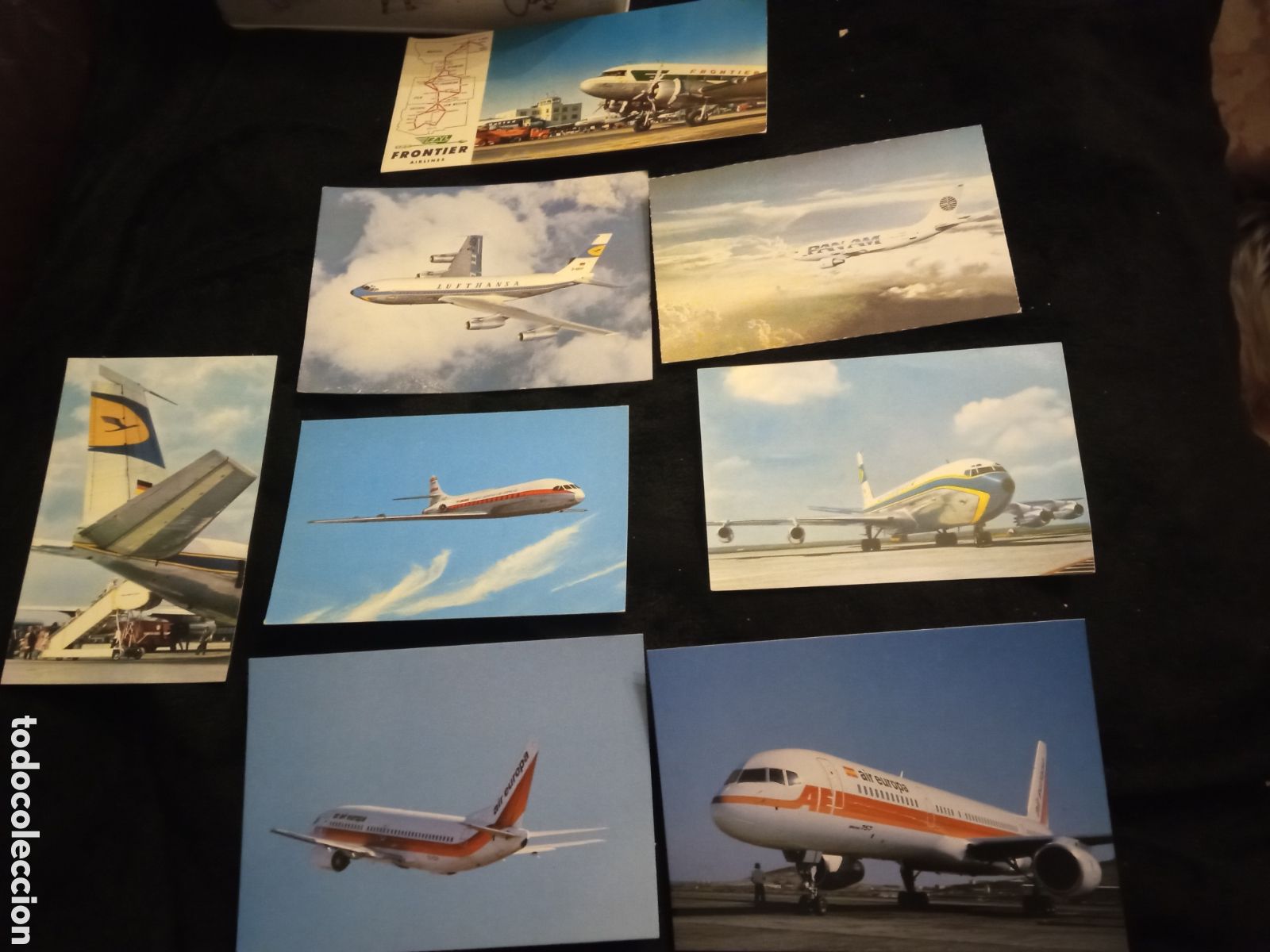 Postales: Lote de 8 antiguas postales fotogr&aacute;ficas de compa&ntilde;&iacute;as a&eacute;reas