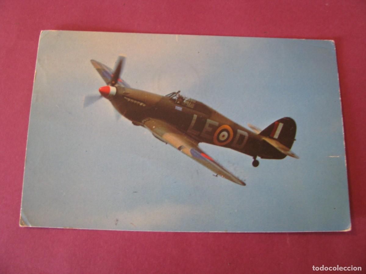 Postales: POSTAL DEL AVION DE CAZA DE RAF HAWKER HURRICANE. CIRCULADA 1982 EN ITALIA