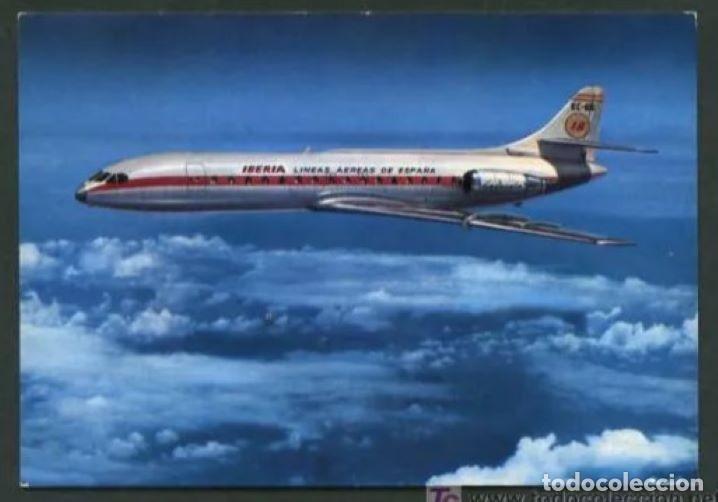 Cartes Postales: Espa&ntilde;a. IBERIA. *Caravelle X-R* Circulada Barajas-Madrid 1971, rodillo Iberia.