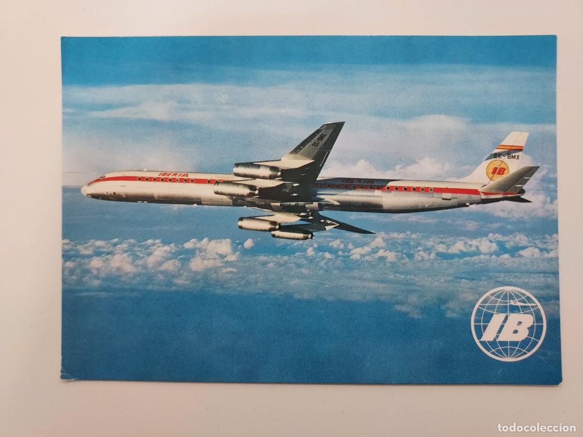 Postales: POSTAL AVION IBERIA JET DOUGLAS SUPER DC-8/63. SIN CIRCULAR