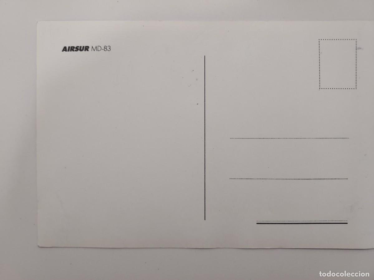 Postales: POSTAL AVION AIRSUR MD-83. SIN CIRCULAR - Foto 2