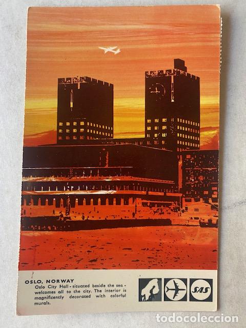Postales: SAS (Scandinavian Airlines System). Postal 1963. Circulada