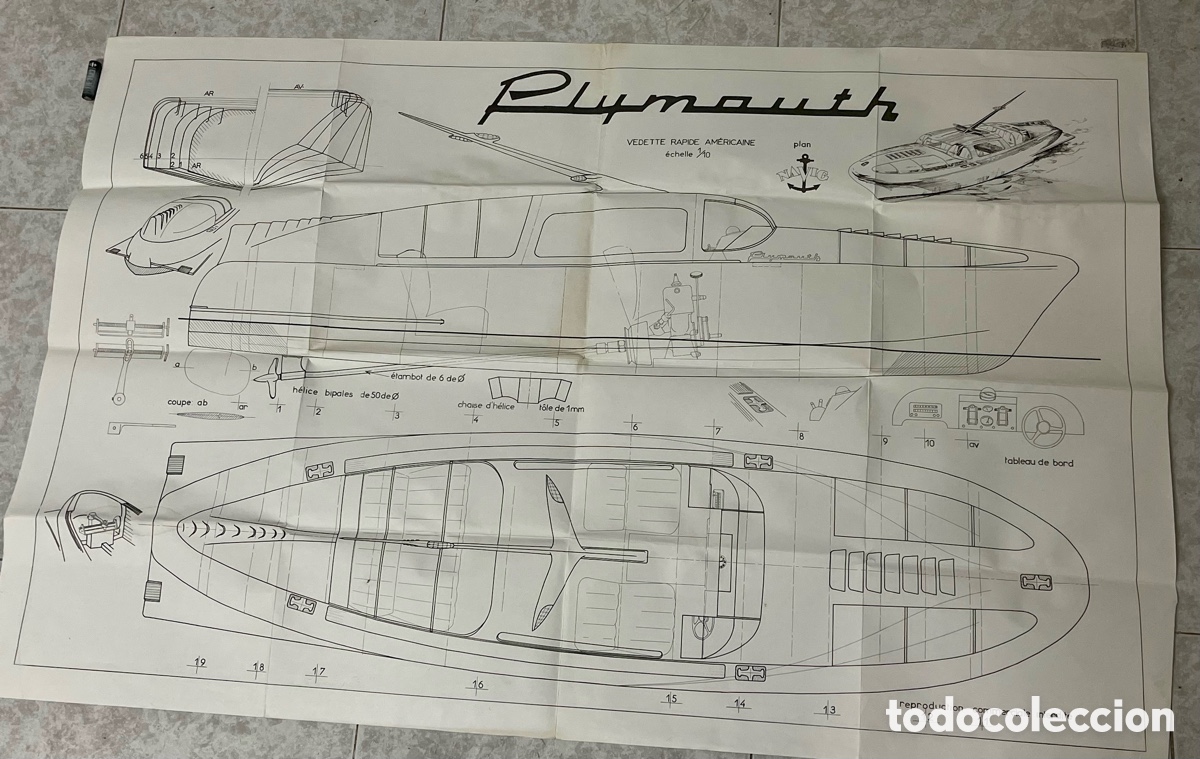 Cartoline: Planos Originales Barco Plymouth 1/10 Navig