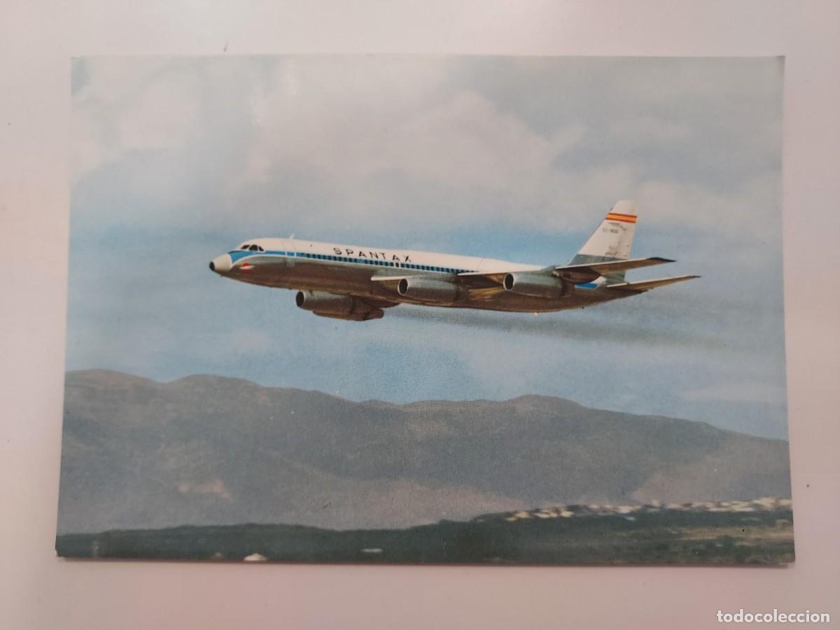Postkarten: POSTAL SPANTAX AVION CONVAIR CV 990 A CORONADO. SIN CIRCULAR