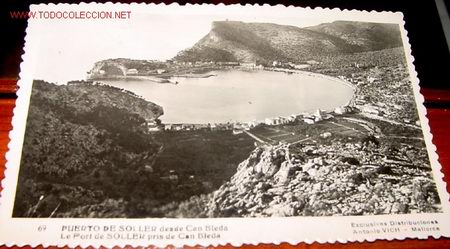 Postales: ANTIGUA  POSTAL DE EL PUERTO DE SOLLER DESDE CAN BLEDA - Foto 1