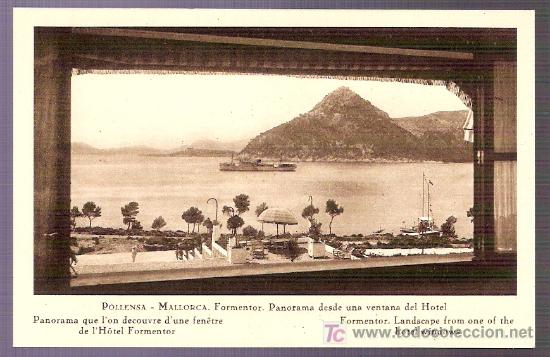 Postais: TARJETA POSTAL DE MALLORCA.POLLENSA.FORMENTOR.PANORAMA DESDE UNA VENTANA DEL HOTEL.COLECCION BESTARD