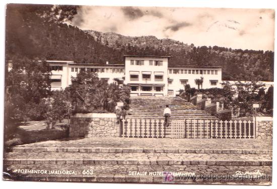 Postkarten: BALEARES- FORMENTOR- Mallorca-663-Detalle Hotel Formentor-ZERKOWITZ- escrita- V i B