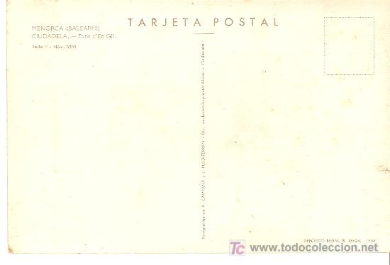 Postales: POSTAL DE CIUDADELA (MENORCA) - Foto 2