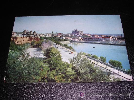 Postales: MALLORCA -PALMA.-PASEO MARITIMO Y CATEDRAL.- - Foto 1