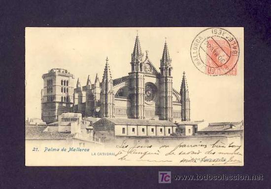 Postales: Postal de PALMA DE MALLORCA (Illes Balears): La Catedral (Lacoste num.21) - Foto 1 - 6348548