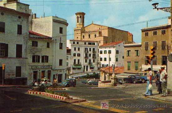Postales: MENORCA, MAHON, PLAZAS ESPA&Ntilde;A Y JOSE ANTONIO - Foto 1