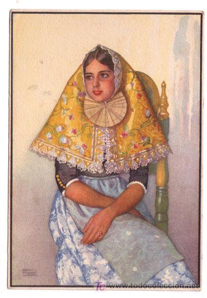 Postales: Mallorca-MARGALIDA en traje de fiesta- de un original de ERWIN HUBERT-Litografica V i B