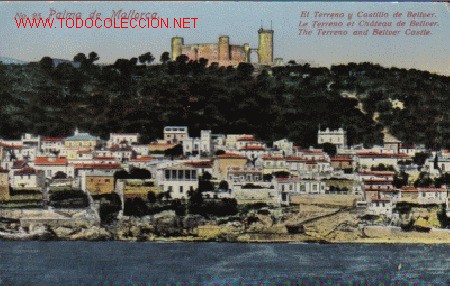 Postkarten: TARJETA POSTAL ANTIGUA DE PALMA DE MALLORNA N&ordm;25 - EL TERRENO Y CASTILLO DE BELLVER