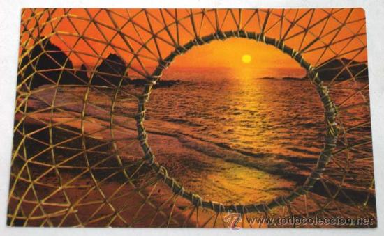 Postales: Postal amanecer Islas Baleares con red de pesca 1961