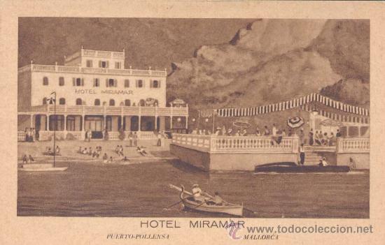 Postcards: MALLORCA- POLLENSA- HOTEL MIRAMAR- PUERTO