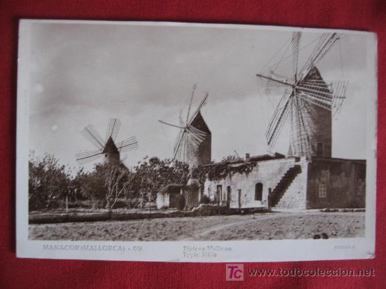 Postales: MALLORCA - MANACOR - MOLINOS TIPICOS - Foto 1