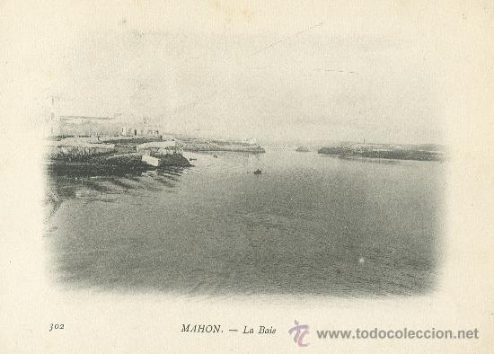 Postales: MENORCA. MAHON. LA BAHIA. BUQUE ESCUELA DUGUAY TROUIN. A&Ntilde;O 1903.