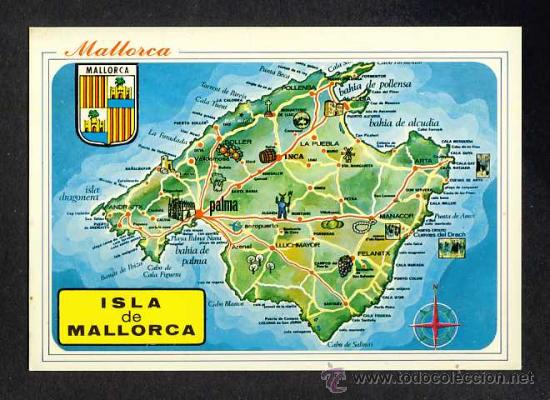 Postales: Postal de MALLORCA: Mapa (Ed.Palma num.3610) - Foto 1