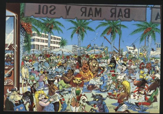 Postales: B-0852- IBIZA. BAR MAR Y SOL. - Foto 1
