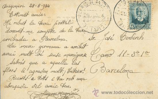Postales: ANDRAITX. ISLA DE DRAGONERA. CIRCULADA EN 1934. - Foto 2