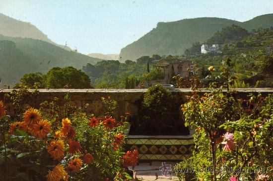 Postales: VALLDEMOSA N&ordm; 1045 VISTA DESDE EL JARD&Iacute;N DE CHOPIN ZERKOWITZ ESCRITA CIRCULADA SELLO