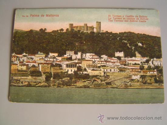 Postcards: Muy buena postal de Palma de Mallorca.- El Terreno y Castillo de Bellver-- circulada en 1913