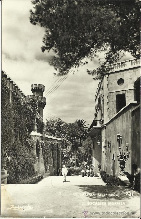 Postales: BALEARES MALLORCA ESCALERA DE LA MURALLA - Foto 1
