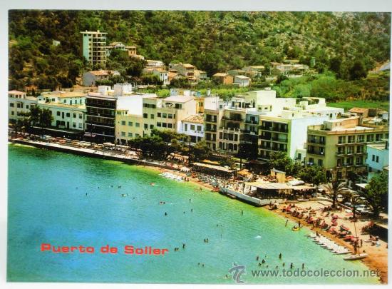 Postcards: Postal Puerto de Soller Vista a&eacute;rea playa Ediciones Icaria a&ntilde;os 70 sin circular
