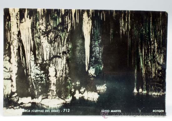 Postcards: Postal Cuevas del Drac Lago Martel coloreada Rotger Talleres Zerkowitz a&ntilde;os 50 sin circular
