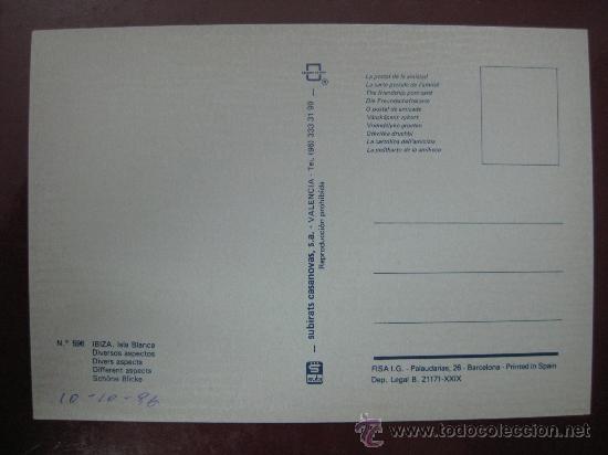 Postales: POSTAL IBIZA - REF.: U - 183 - Foto 2