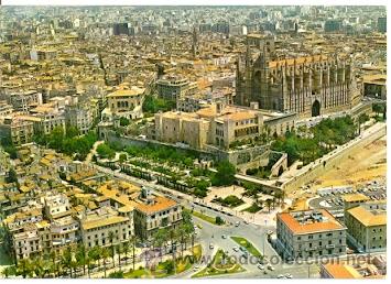 Postales: 7-esp1219. Postal Mallorca. La Catedral y el Palacio de la Almudaina - Foto 1