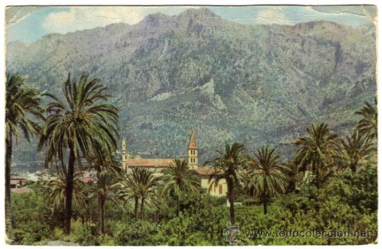 Cartes Postales: BONITA POSTAL - SOLLER (MALLORCA) - VISTA DE LA IGLESIA