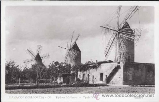 Postales: MANACOR (MALLORCA).- TIPICOS MOLINOS - Foto 1