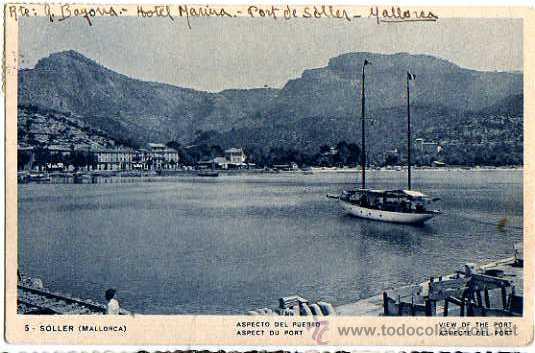 Postales: Soller. Aspecto del puerto. Circulada 1947. - Foto 1