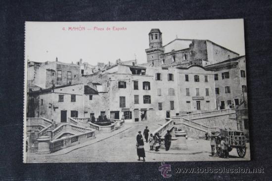 Postales: Postal de Mah&oacute;n - Plaza de Espa&ntilde;a - Foto 1