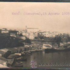 Postales: TARJETA POSTAL FOTOGRAFICA DE MAHON - PUERTO. 14 DE AGOSTO 1923.
