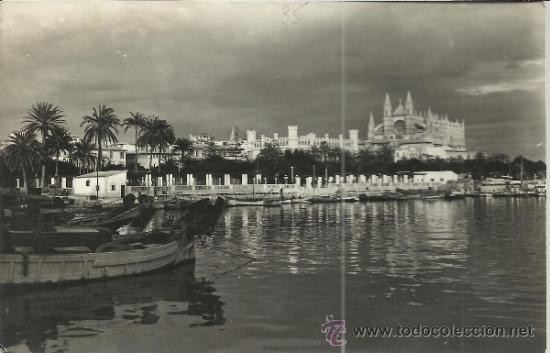 Postales: MALLORCA PUERTO Y CATEDRAL ESCRITA - Foto 1