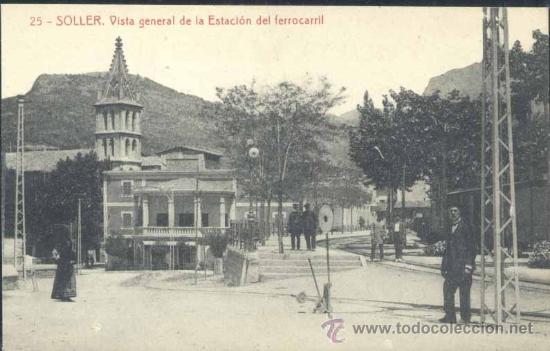 Postcards: SOLLER (MALLORCA).- VISTA GENERAL DE LA ESTACION DEL FERROCARRIL
