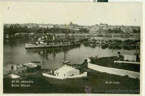 Postales: MAH&Oacute;N. BASE NAVAL. HACIA 1930. - Foto 1