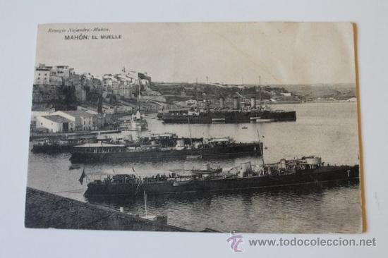Postales: Postal. Mah&oacute;n. El Muelle. Remigio Alejandre. - Foto 1